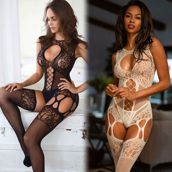 Lingerie érotique sexy porno noir entrejambe ouvert body résille dentelle pour femmes Teddy Sex Party Club vêtements sous-vêtements sexy