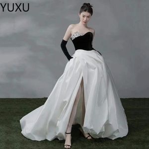 Sexy Avondjurk Zwart Lovertjes Vestidos Largos Kant Mouw Off Shoulder Woman Prom Party Night Jurk Sweep Train Lange Elegante Dokkleding