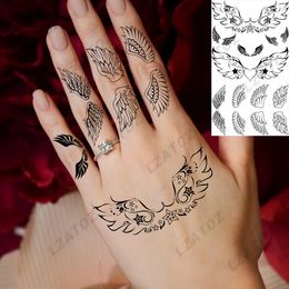 Sexy Feather Tatuajes temporales para mujer Alas realistas Realista Butterfly Tatto Fals