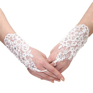 Gants sexy sans doigts accessoires de mariée de mariage accessoires de mariage en dentelle perle