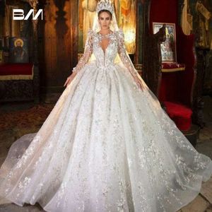 Sexy vloerlengte trouwjurk klassieker diepe v-hals baljurk bruid jurken gracieuze bruidsvestido de novia