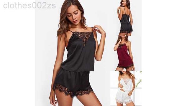 Débardeur Sexy en dentelle florale, vêtements de nuit, haut, décolleté en V, ensemble de Lingerie solide, pyjama, grande taille, vêtements de nuit, cadeau de noël, S5BK