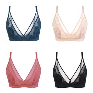 Sexy folomi driehoekbeker bh -draad gratis kanten bralette zomer ultra dunne dompel banden vrouwen ondergoed Franse stijl lingerie femme 220511 lette