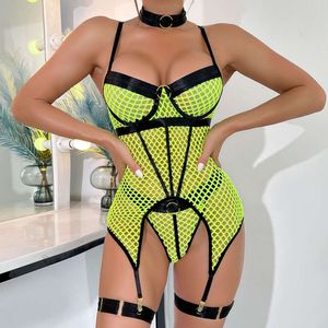 Sous-vêtements Sexy pour femmes, body Transparent, chemise de nuit en résille, vêtements de nuit Teddy, Lingerie érotique, Costumes Porno