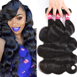 Grade 9A Braziliaanse Body Wave Virgin Hair 4 Bundels Braziliaanse Menselijke Haarverlengingen Natte en Golvende Braziliaanse Haar Weeft