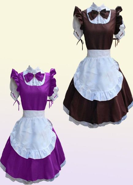 Sexy French Maid Costume Gothic Lolita Robe Anime Cosplay Sissy Maid Uniform PS Size Halloween Costumes For Women 2021 Y08728013