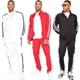 Heren tracksuits Sportswear voor mannen Jogger Classic Stripe Losse broek Twee -delige set Designer Trainingspak Sportbroek Hoodie Hoge kwaliteit Comfy sweatsuit