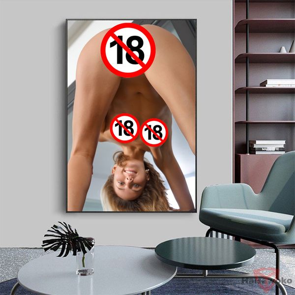 Sexy Girl Naked Women Pussy Picture Canvas Impresiones Carteles de arte Pintura moderna para el dormitorio Decoración de la pared del hogar