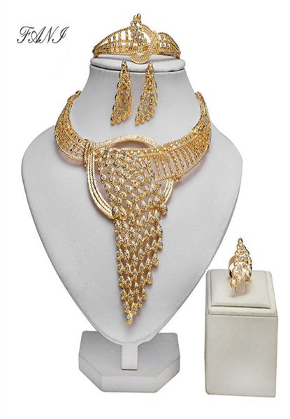 Sexy Grace Gold Color S Nigerian Wedding Woman Accessories Fashion African Designer Bijoux Ensemble entier3494780