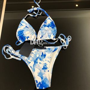Sexy Halter Bikini Designer Tie Dye Badmode Luxe Letter Gedrukt Badpak Bh Slips Ondergoed Bikini's Badpak