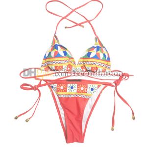 Maillot de bain sexy licou femmes contraste couleur maillots de bain concepteur été plage bikinis maillot de bain fendu