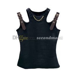 Débardeur ajouré Sexy pour femmes, gilet de décoration de chaîne, hauts de Sport respirants, à la mode, gilets d'été