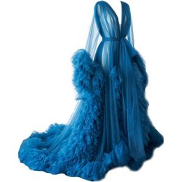Sexy illusie lange lingerie Tule gewaad nachtjapon badjas nachtkleding bruidsgewaad bruiloft sjaal