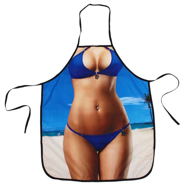 Delantal de cocina sexy Delantales de cocina creativos divertidos para hombres Mujeres Girlfirend Novio Regalos de Navidad Cumpleaños Beach Bikini2918