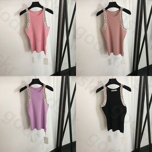 Sexy tricot débardeur femmes créateur de mode broderie Camisole femmes Slin haut court été Sport gilet