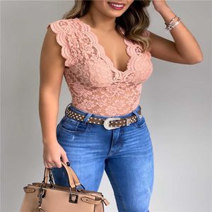 Sexy Kant Camisole Trend Vrouwen Kant Holle Crop Top for Ladies Casual Solid Color Dames Tops BRALETTE Haak Vest Y0622