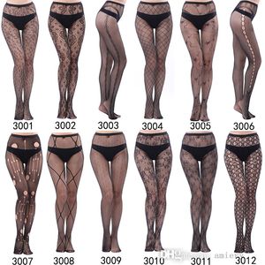 En dentelle sexy creusée Leggings Fashion Girls Pantyhose Fishing Net Choques avec corps Jacquard 45 types à choisir