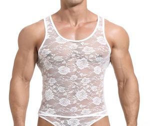 Top à hommes en dentelle sexy chemises en maillot en filet transparent exotique gay exotique salon de sommeil