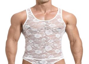 Top à hommes en dentelle sexy sous-vêtements en maillot transparent sous-vêtements exotiques gays salon de sommeil de sommeil