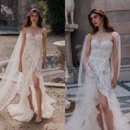 Sexy Lace Mermaid 2024 Vestidos de boda Spaghetti Neck Apliced ​​Bridal Gowns Split Ritas de Mariee