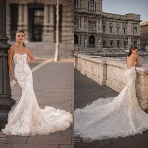 Sexy dentelle sirène robes De mariée chérie appliqué plage robe De mariée Boho pays Berta 2023 dos nu Vestido De Novia