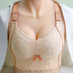 Soutien-gorge Sexy en dentelle sans anneau en acier, sous-vêtements pour petits seins, près de la poitrine, spectacle de petits seins, bonnets grands, moyens et épais, L220726