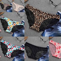 Kanten slipjes print lage stijgt briefs vrouwen ondergoed sexy lingerie kleding mujeres ropa interieur