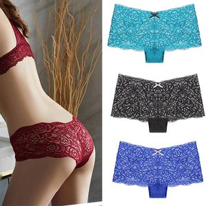 Culotte en dentelle sexy femmes taille basse sans couture Sous-vêtement respirant confortable Coton entrejambe culotte hip lift dame slips lingeries