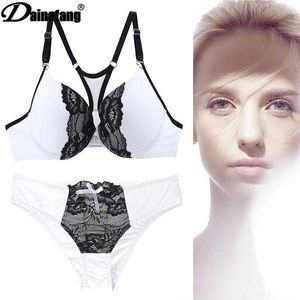 Sexy Lace Sports BH Set Cross Anterior Cingulate Beauty Back Large Size BH BOOL Decoratie Temperament Gathering Bra Y0925