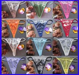 Sous-vêtements en dentelle sexy g string strings culotte t back lingerie femme dame multicolor floral peen bikini culotte pas cher le 1902303017844