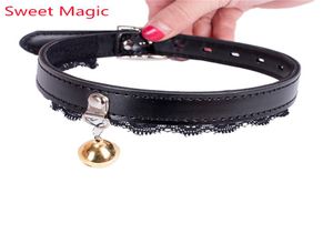 Sexy dentelle Vintage noir tour de cou Bondage collier chaîne BDSM ceinture avec cloche tour de cou Bondage Cosplay femme adulte jeu sexe Flirt Toys1123145