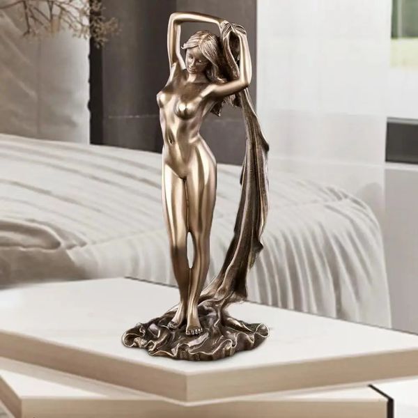 Sexy Lady Figure Résine Déesse Statue Art Femme Sculpture Table Ornements Salon Salle À Manger Bureau Décorations Esthétique Cadeaux 240122