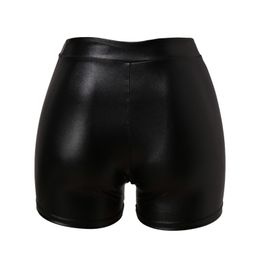 Shorts en cuir sexy pour femmes hautes taies extensible slim shorts de hanche noirs leggings chaude danse club de club de club de pantalon chaud short