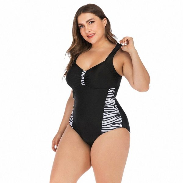 Sexy Leopardo Grande Talla grande 5XL Traje de baño Mujer Traje de baño de una pieza para dama gorda Bikini Playa Bañarse Traje de baño Biquini Mujer g0zi #