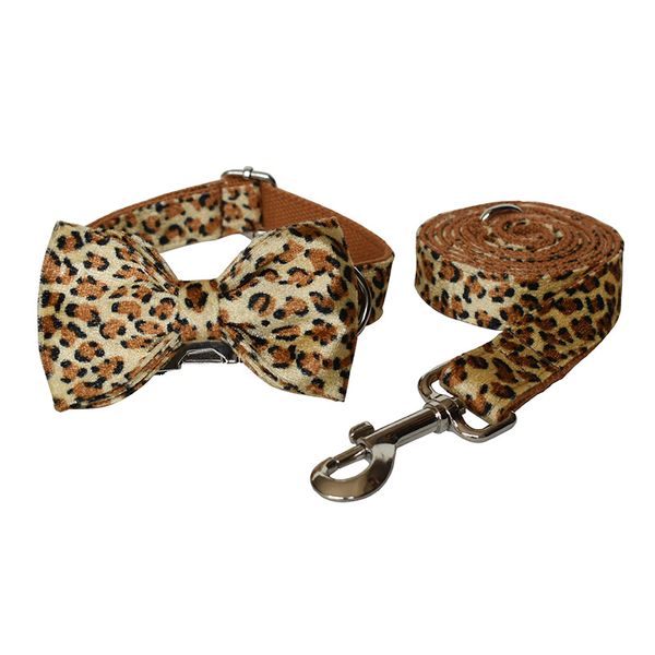 Sexy léopard collier pour animaux de compagnie chaîne laisse classique lettrage colliers de chien laisses Corgi bouledogue Teddy animaux fournitures