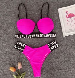 Sexy Carta impresa Bikini Bikini Women Swimwear Femenina Twopieces Bikini Set Super Push Up Swimwear Bathingsuits6609571