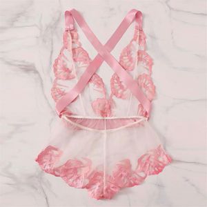 Ensemble de soutien-gorge Sexy en dentelle pour femmes, sous-vêtements en Satin rose avec nœud en ruban, vêtements de nuit, Lenceria274P, nouvelle collection