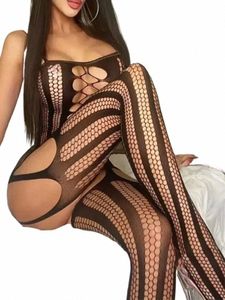 Sexy Lingerie Visnet Bodystocking Vrouwen Open Kruis Sex Ondergoed Erotische Dr Bodysuit Exotische Porno Babydolls Outfits G9R9 #