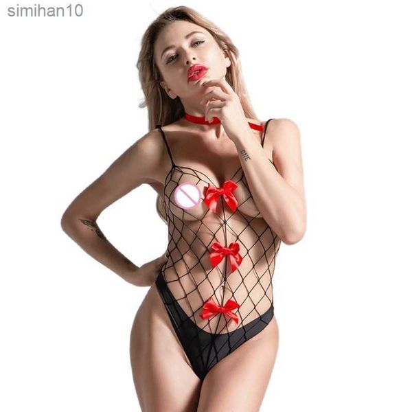 Lencería sexy Mujeres Hot Body Call of the night Body de rejilla transparente Open Erotic Sex Toys Medias Summer Pornographic L230518