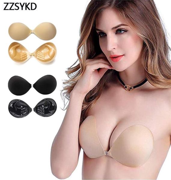 Sexy Lingerie Femmes épaissis Adhésive Bra Bra confortable Push sans soudure Silicone soulevant une imperméable invisible Sticky 235494533