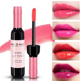 Sexy vloeibare lip gloss waterdichte wijn rode fles vorm lippen tint vrouwen batom make -up lipgloss cosmetisch gereedschap