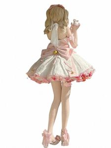 Sexy Lolita Pink Maid Dr Japonés Dulce Mujer Kawaii Dr Juego de rol Disfraz Halen Fiesta Cosplay Anime Kawaii Ropa W9Jw #