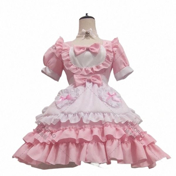 Sexy Lolita Pink Maid Dr Japonais Doux Femmes Kawaii Dr Jeu de Rôle Costume Halen Party Cosplay Anime Kawaii Vêtements G8em #