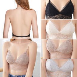 Sportschool kleding sexy lage rug kant bralette zwarte beha dot mesh ultra dunne dames ondergoed vrouwen witte lingerie top femme yoga bras tank top1