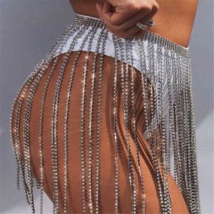 Luxury Luxury Bling Rouges de ramiage long Fringe Fringe Belt Gol Crystal Chain Wedding Bridal Belt Belt For Women Belt Accessory 210326 239R