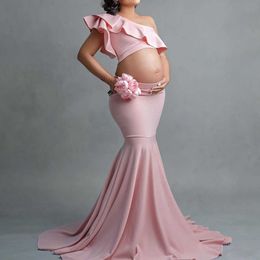 Sexy Moederschap Jurken Voor Fotoshoot Ruches Lange Zwangerschap Jurk Fotografie Props 2021 Baby Shower Zwangere Vrouwen Maxi Gown q0713