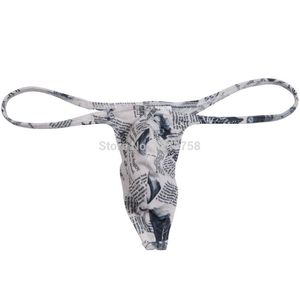 Sexy herenkrant Micro Thong Ondergoed Mannelijke Penis Pouch String Tanga Guy T-Back307V