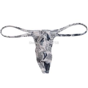Sexy herenkrant Micro Thong Ondergoed Mannelijke Penis Pouch String Tanga Guy T-Back298s