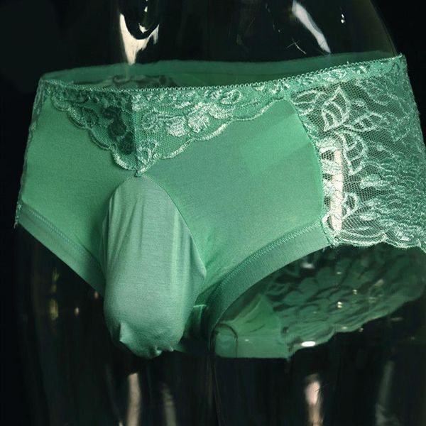 Sexy Men U Convex Pouch G-string Lace Sheer See Through Cock Chaussettes Pouch Briefs Sexy String T-back Bonbons Couleur Plus La Taille F12233c