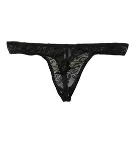 Sexy Men Underwear Lace Seethrough Thong Gstring Tanga Gay Penis Pouch sous-vêtements Transparent Sexe Lingerie GSTRING4989649734084
